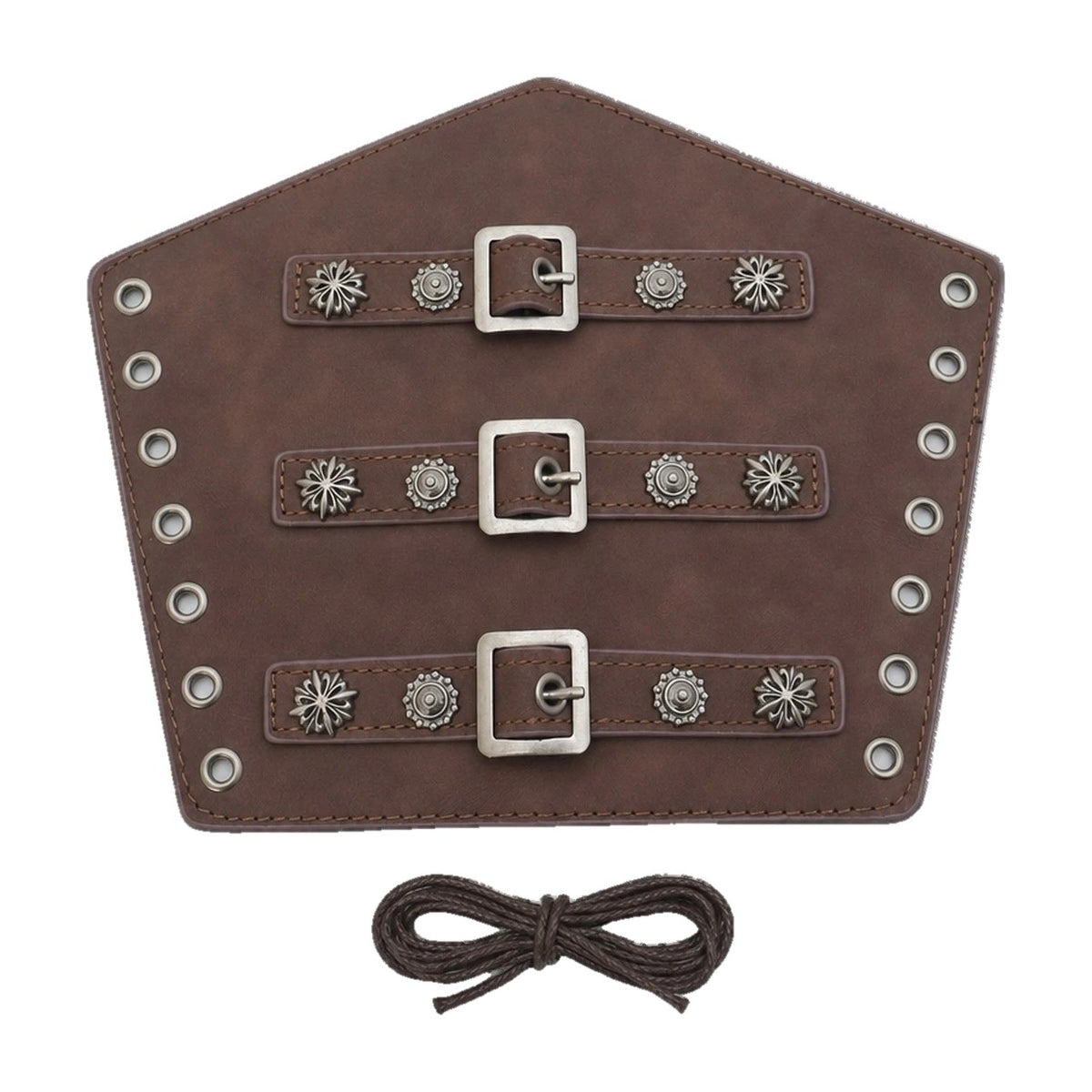 Coffee three-buckle bracer with rose rivets