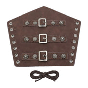 Coffee three-buckle bracer with rose rivets