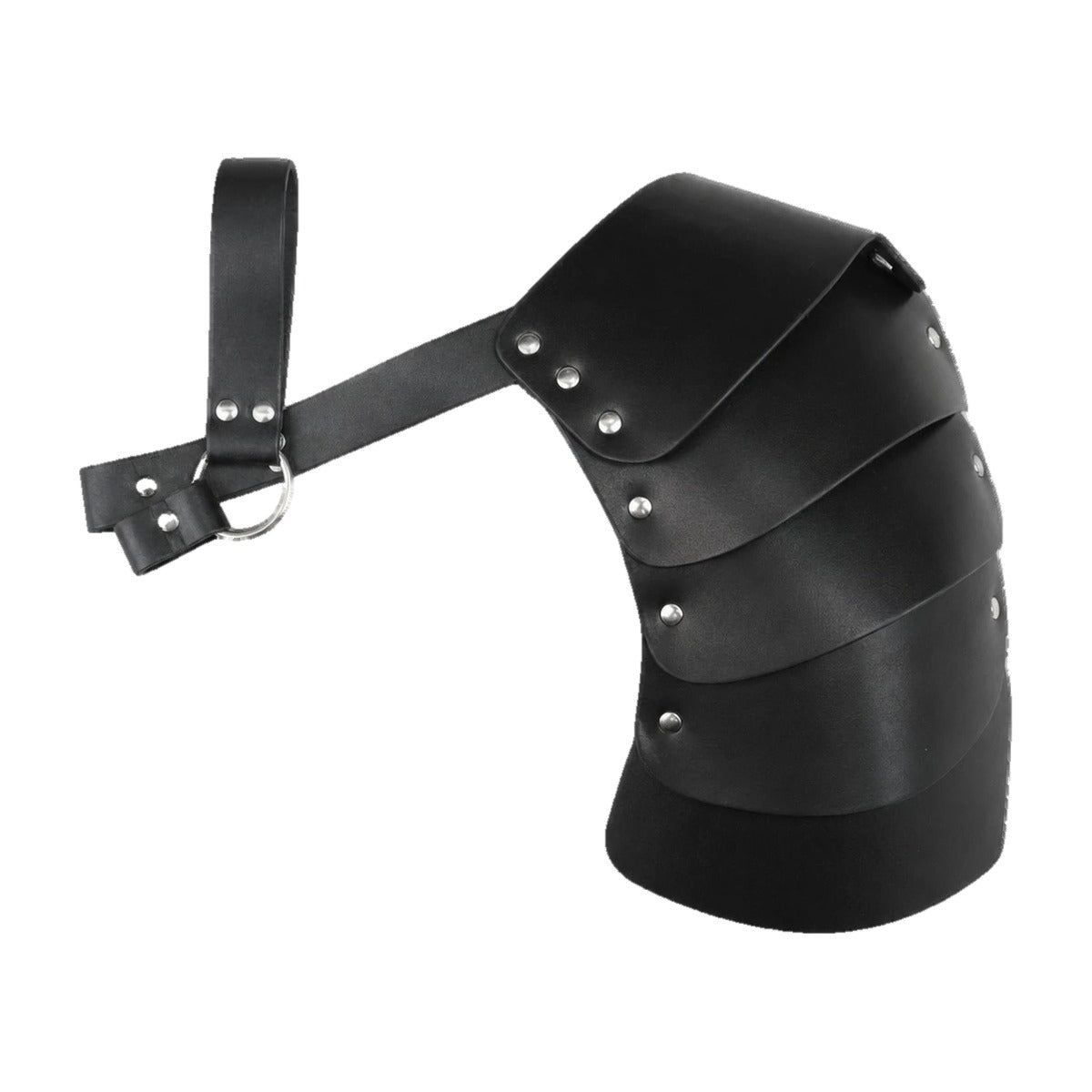 Black segmented single pauldron