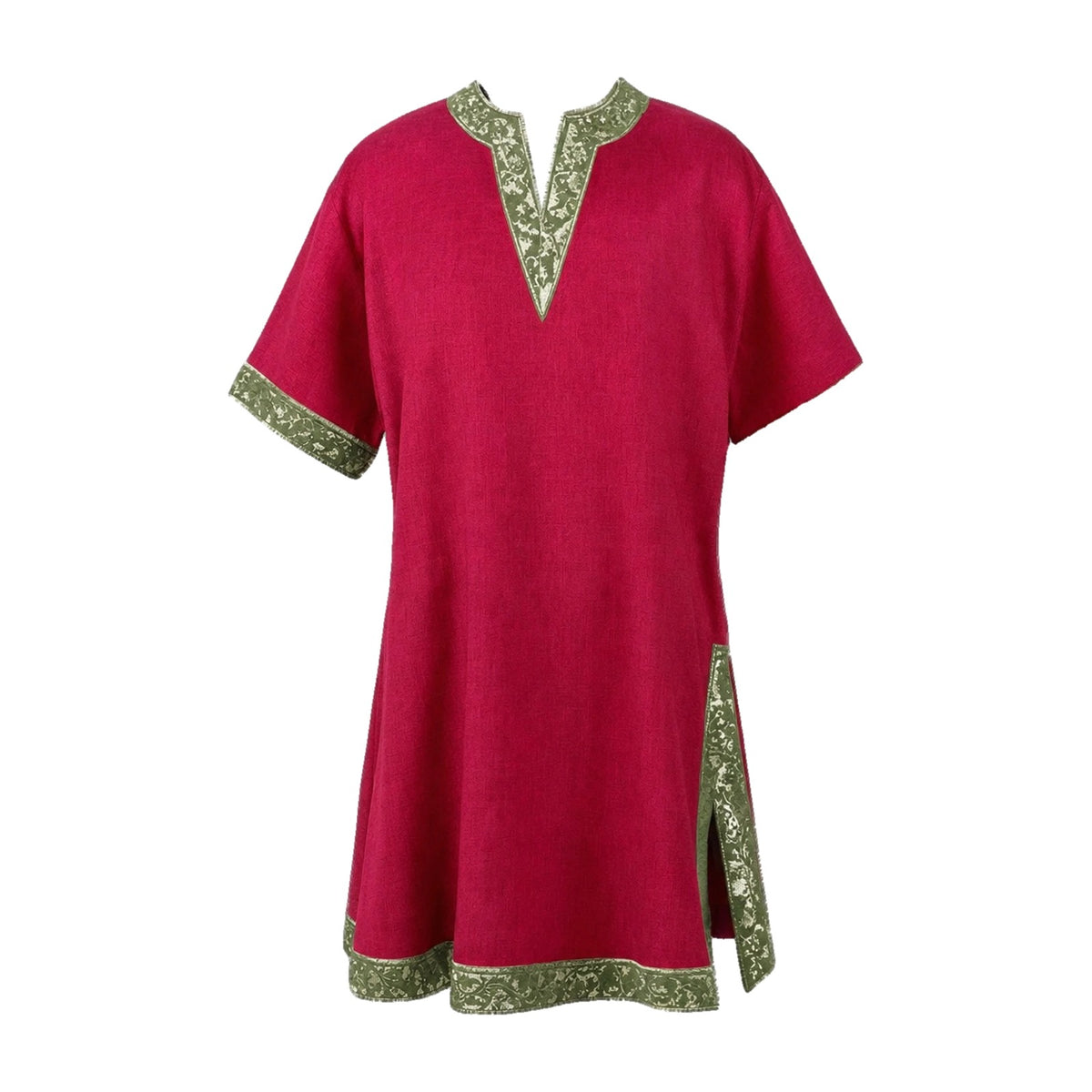 Red short-sleeve v-neck tunic