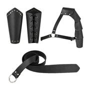 Black shoulder strap set with belt and bracers