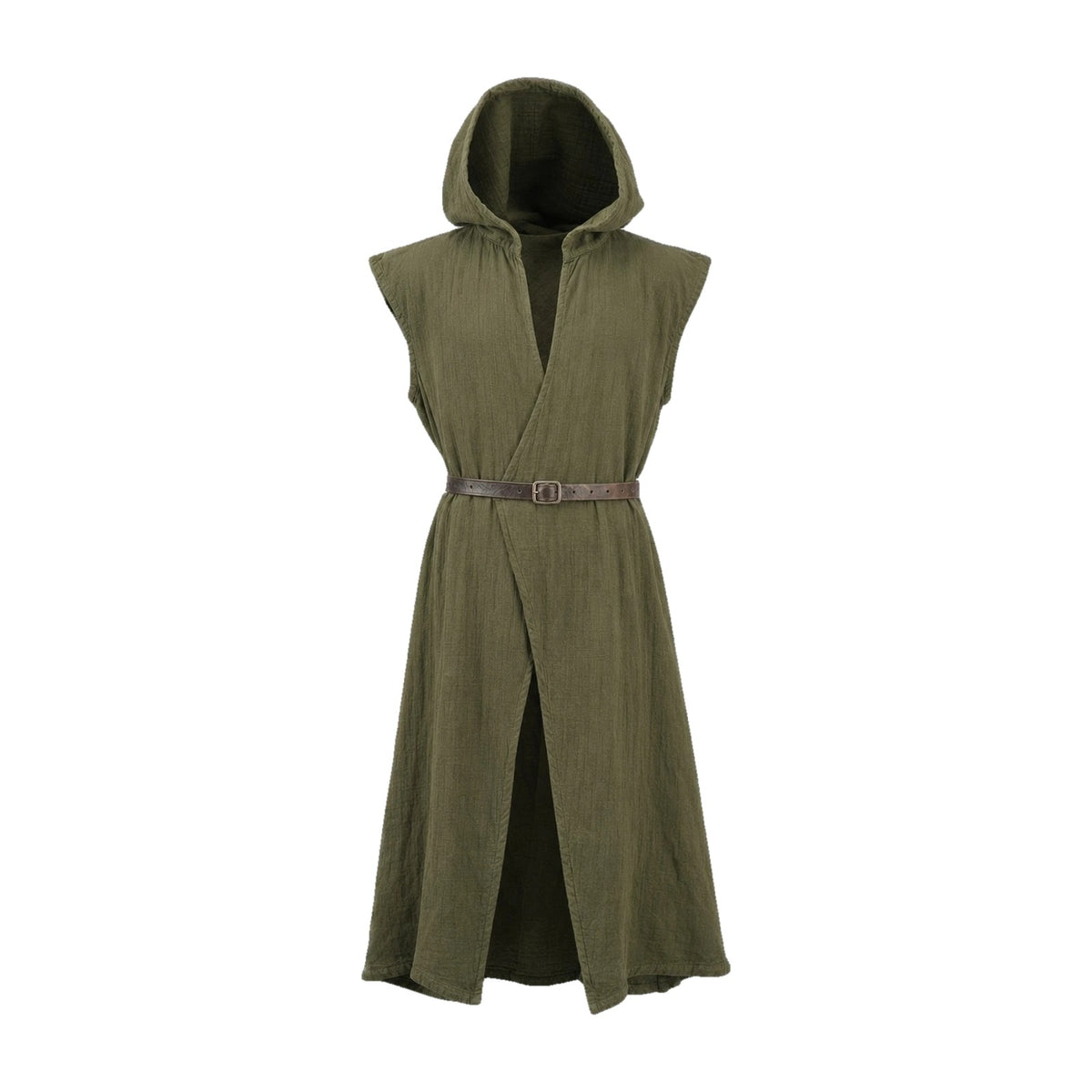 Army green sleeveless cotton tunic