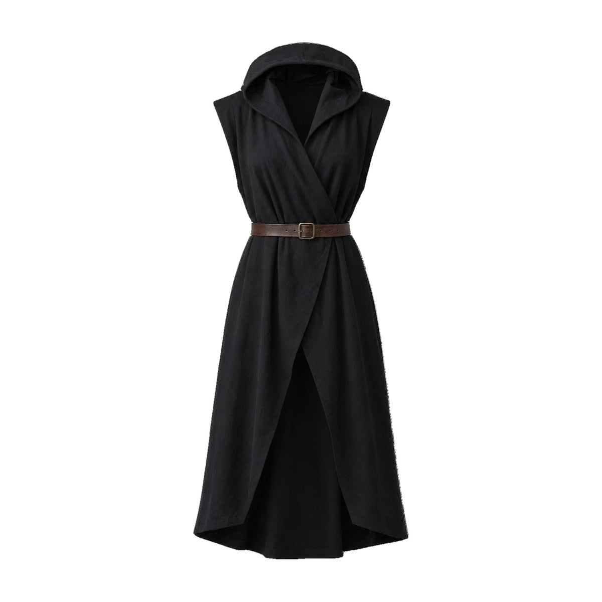 Black sleeveless cotton tunic