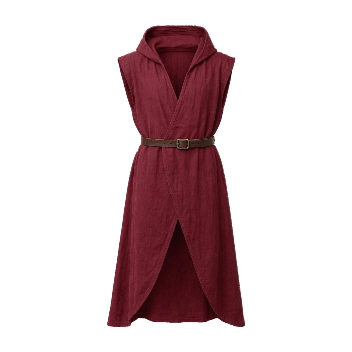 Brick red sleeveless cotton tunic