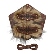 Brown studded bracer with fur-look trim