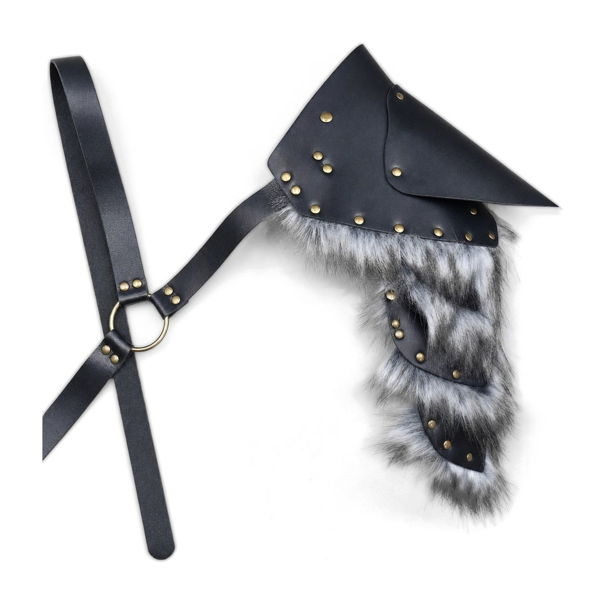 Black studded single pauldron