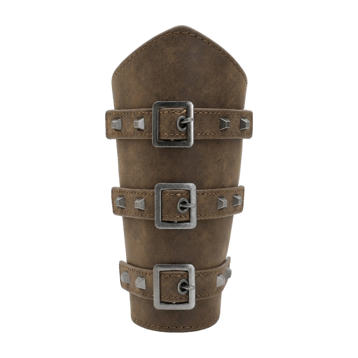 Vintage brown tall three-buckle bracer