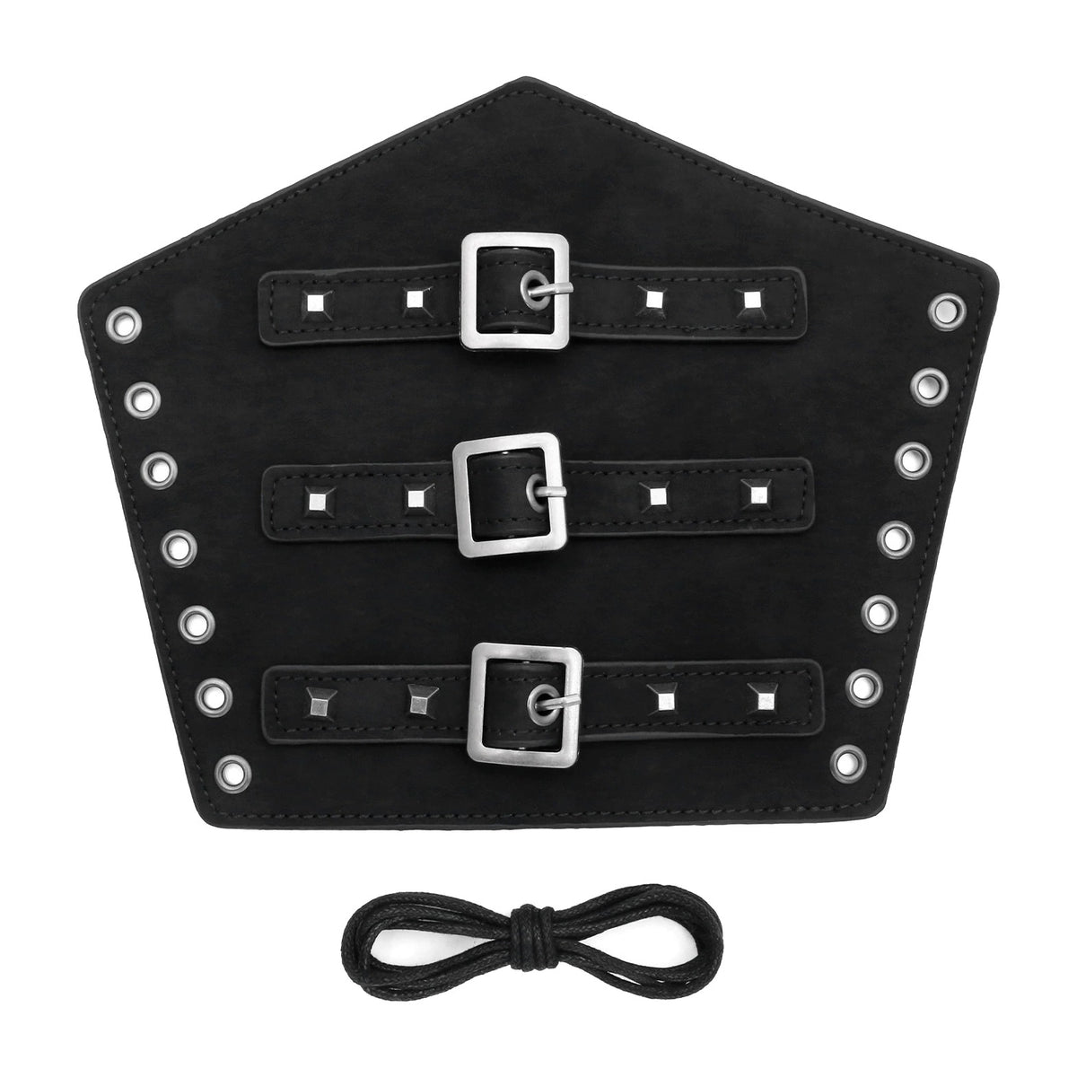 Black three-buckle bracer