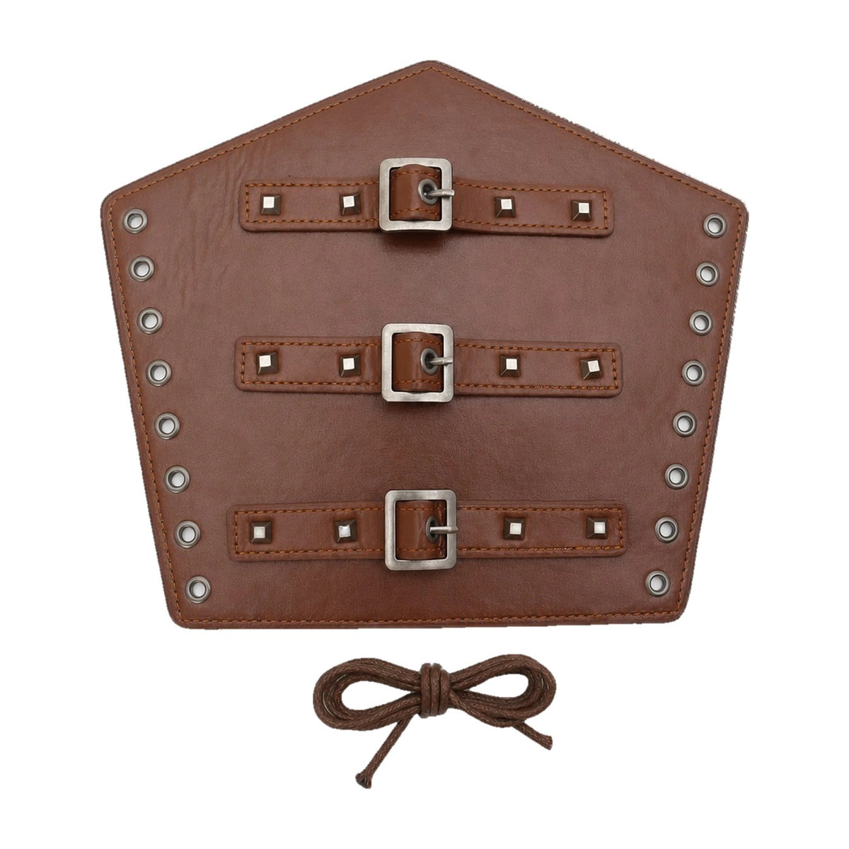 Brown three-buckle bracer