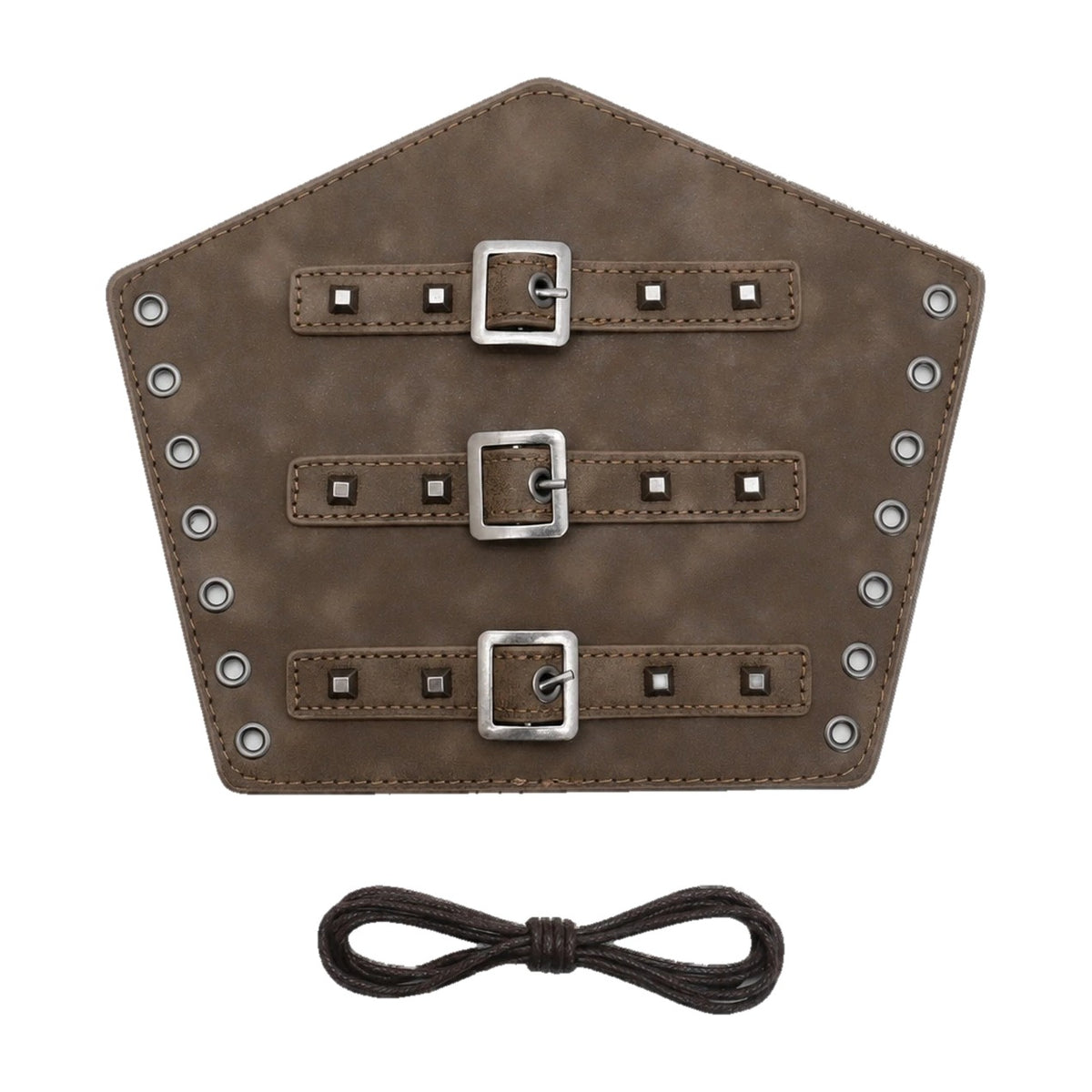 Vintage brown three-buckle bracer