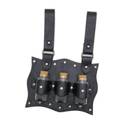 Black three-vial potion belt holder
