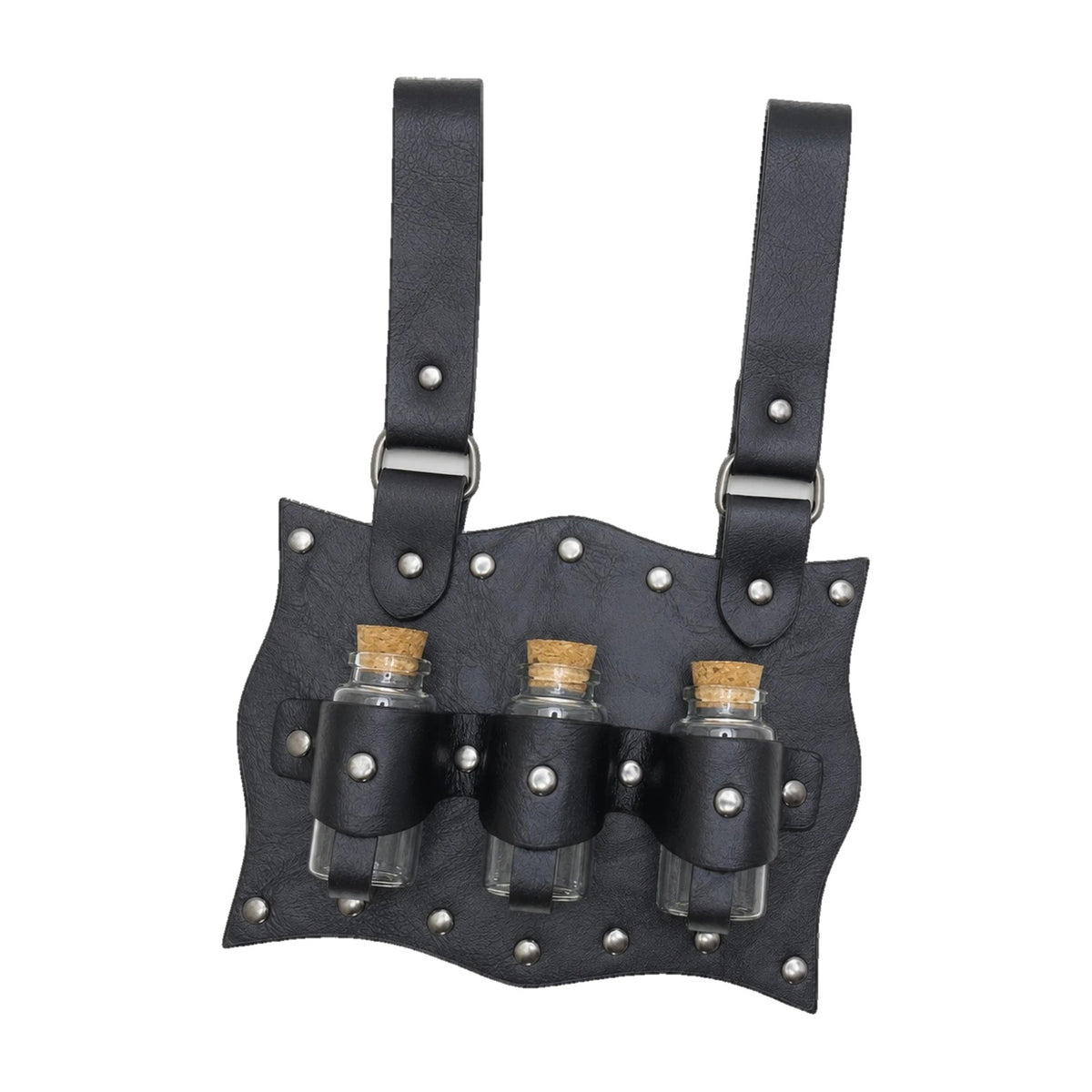 Black three-vial potion belt holder