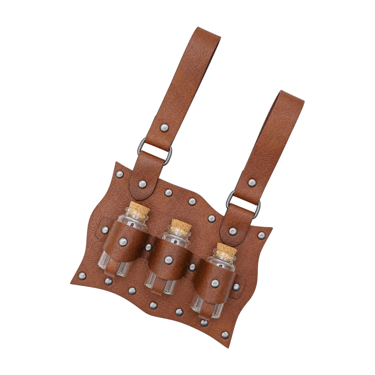 Brown three-vial potion belt holder