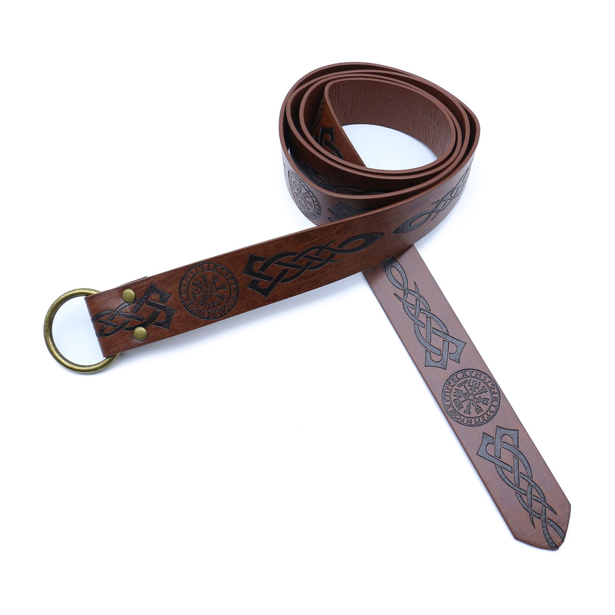 Brown Vegvisir knotwork ring belt