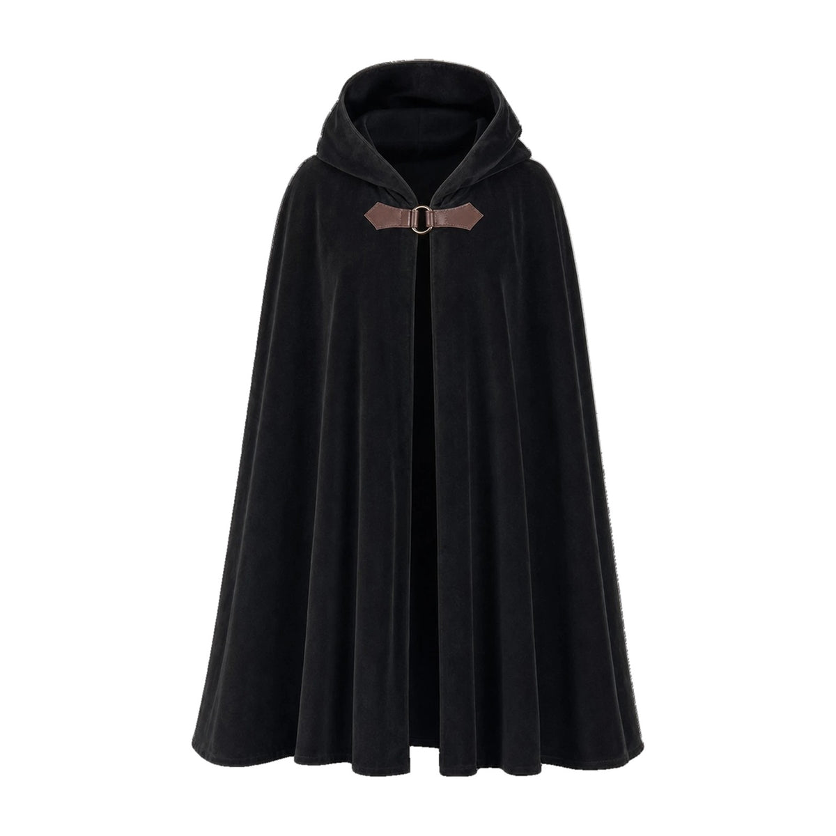 Black velvet hooded cloak