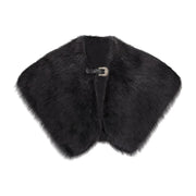 Black viking faux fur shoulder cape