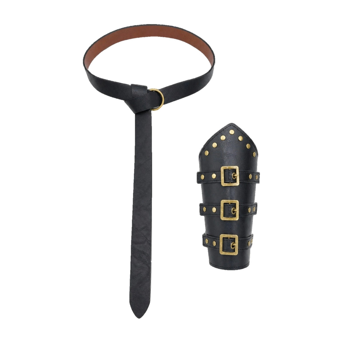 Black Viking ring belt with bracer