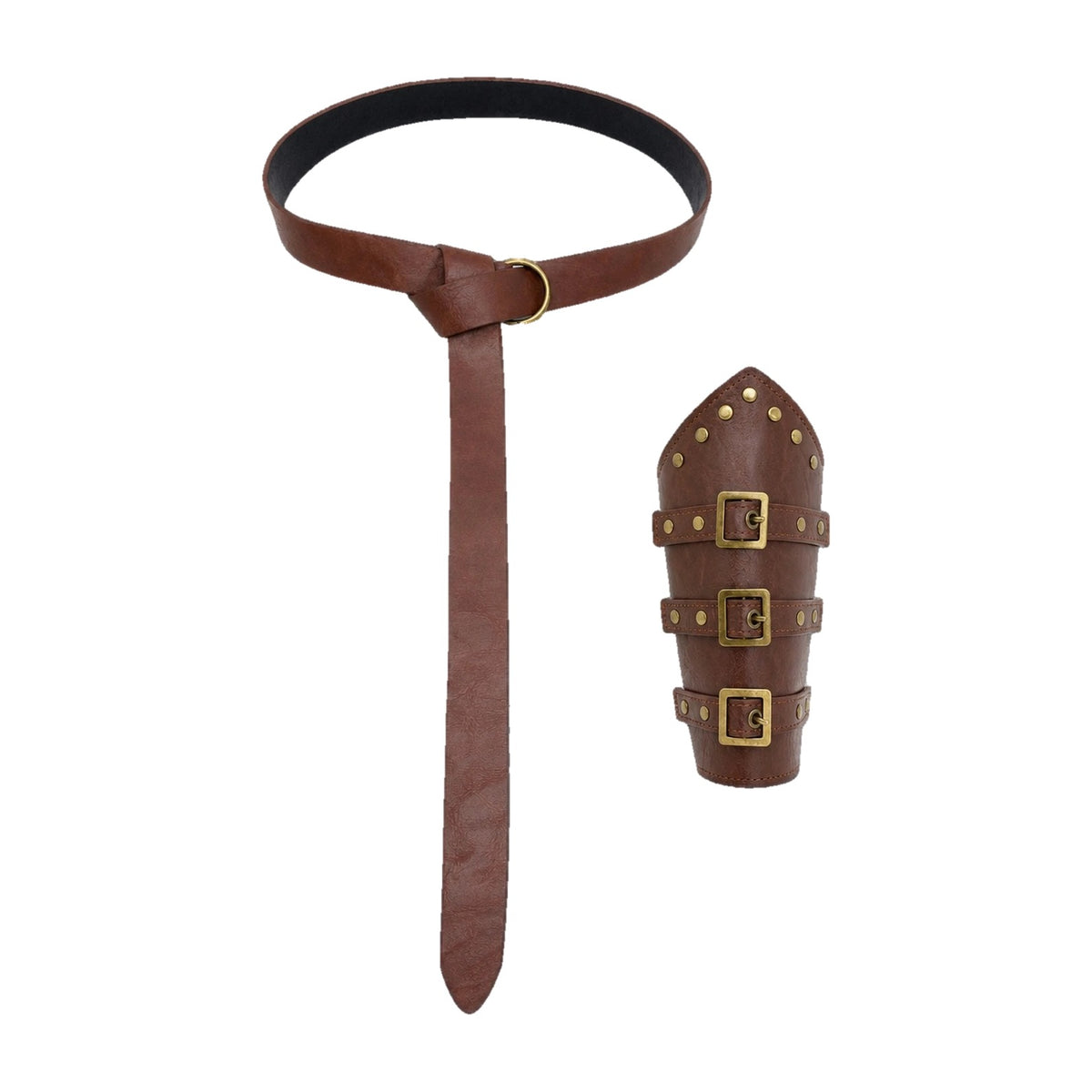 Brown Viking ring belt with bracer