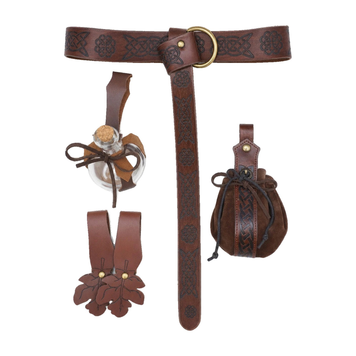 Brown wide ring belt kit with maple leaf hanger